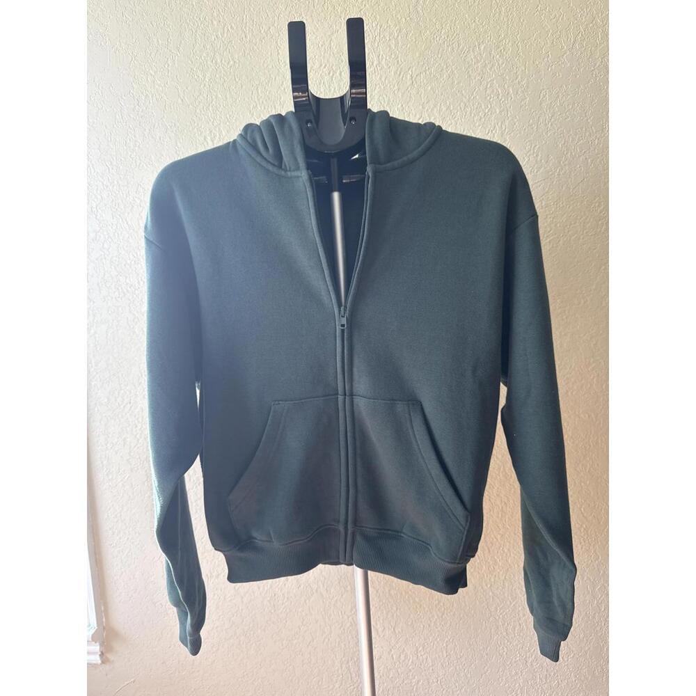 SKIMS Cotton Fleece Classic Zip Up Hoodie. Small NWT. Green Spruce.